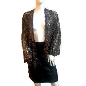 80 Karen Miller share blazer sequins beaded lace